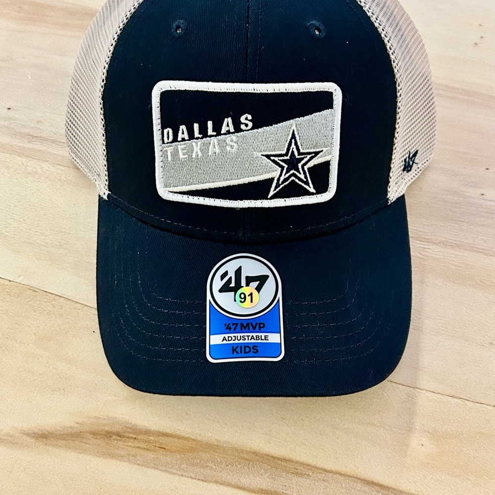 Dallas Cowboys 47 MVP Kids Trucker Hat Navy Blue White Mesh Snapback Cap NFL